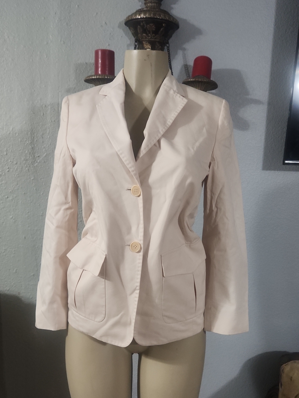 MaxMara Soft Blush Single-Breasted Tailored Blazer